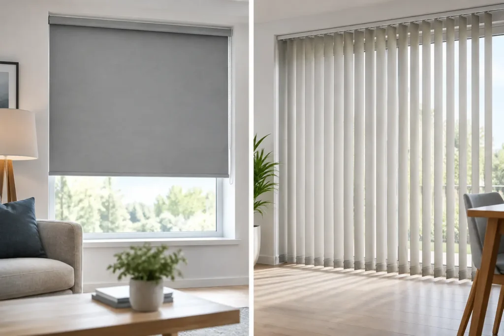 Roller Blinds Versus Vertical Blinds Compared